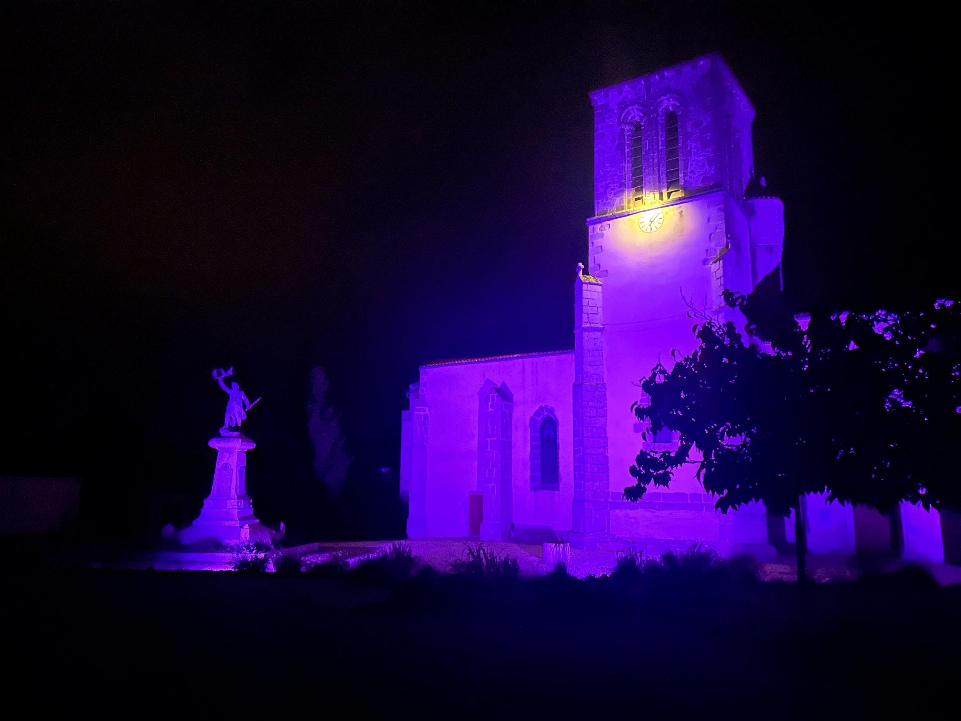 Eclairage Eglise Saint Aubin le Cloud par GEF TP