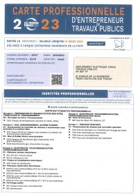 Carte professionnelle 2023 page 1